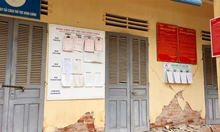 Trận động đất trưa 27/7 cùng 11 dư chấn sau đó khiến nhiều công trình xây dựng tại huyện Mộc Châu bị hư hại Ảnh: Báo Sơn La 