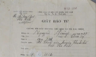 Giấy báo tử của LS Nguyễn Giảng