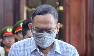 Bị cáo Hoàng Quốc Hùng tại phiên tòa.