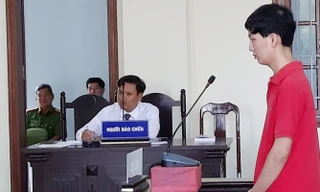 Bị cáo Huy tại phiên tòa