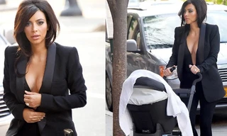 Kim Kardashian quên mặc áo ngực khi dạo phố