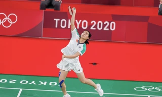 Hình ảnh của Thuỳ Linh trên trang chủ của Liên đoàn cầu lông thế giới.