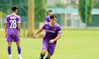 Tiền vệ Lý Công Hoàng Anh hội quân cùng ĐT Việt Nam ảnh Anh Đoàn