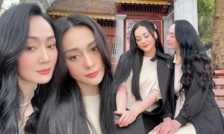 Quách Thu Phương thả dáng bên 'con dâu' Phương Oanh, xinh đẹp như 'hai giọt nước' 