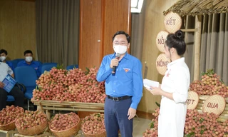 Bí thư thứ nhất Trung ương Đoàn Nguyễn Anh Tuấn tại buổi livestream.