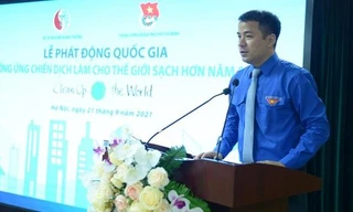 Anh Ngô Văn Cương, Bí thư Trung ương Đoàn, phát động tại chương trình sáng 21/9.