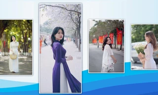 Chiêm ngưỡng vẻ xinh đẹp trong tà áo dài của nữ sinh Ngân hàng