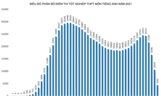 Phổ điểm tiếng Anh xuất hiện 2 đỉnh chưa từng có