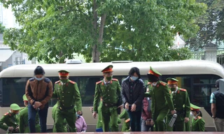 Các bị cáo đến phiên tòa phúc thẩm sáng nay.