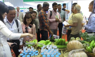Triển lãm rau hoa quả tổ chức lần đầu tiên đã thu hút nhiều doanh nghiệp ngoại