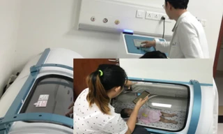 bác sĩ dùng "lồng oxy cao áp" phục hồi não cho bệnh nhi