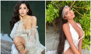 Hóa 'nàng thơ' với vòng 1 'bức thở' nhưng Mai Phương Thúy vẫn không hở bạo như Demi Rose