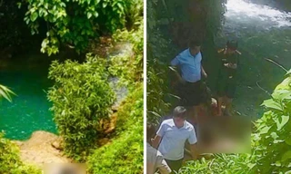 Phát hiện hai 2 du khách tử vong khi tắm thác tại Hoà Bình