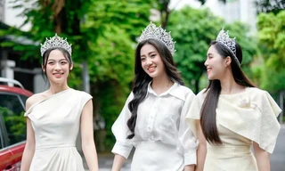Top 3 Hoa hậu Việt Nam 2024 diện các thiết kế thanh lịch, dịu dàng sau đăng quang