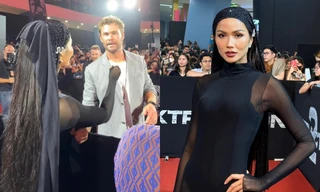 Hoa hậu H'Hen Niê trò chuyện cùng "Thor" Chris Hemsworth ở Philippines