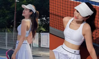 Hoa hậu Đỗ Thị Hà trên sân pickleball: Không khoe mặt, chỉ khoe dáng!