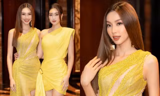 Hoa hậu Thùy Tiên, Đỗ Mỹ Linh và dàn chị em Hoa - Á hậu đọ sắc với váy gam vàng lấp lánh