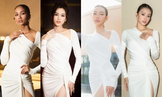 6 nàng hậu cùng diện một thiết kế: H’Hen Niê, Thùy Tiên, Đỗ Thị Hà, ai nổi bật hơn?