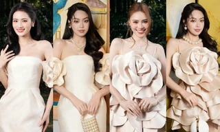 Mặc cùng thiết kế với Hoa hậu Thanh Thủy, Lan Ngọc và Ý Nhi mỗi người một vẻ