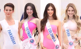 Phương Nhi diện đồ bơi hồng ở Bán kết, được dự đoán lọt Top 10 Hoa hậu Quốc tế 2023