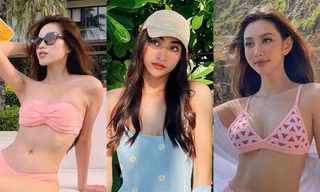 Hoa hậu Đỗ Thị Hà, Thùy Tiên, Lương Thùy Linh đẹp không góc chết với trang phục bikini