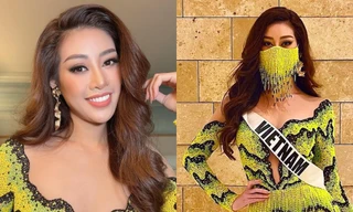 Hoa hậu Khánh Vân diện thiết kế ruộng bậc thang, ngay cả khẩu trang cũng gây ấn tượng mạnh