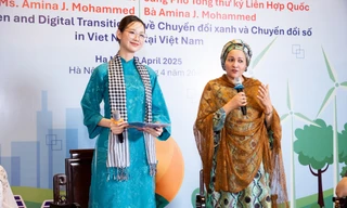 Hoa hậu Bảo Ngọc điều hành phiên đối thoại thanh niên cùng Phó Tổng thư ký Liên Hợp Quốc