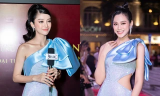 Mặc váy giống Hoa hậu Đỗ Thị Hà, “nàng Kiều” Mỹ Duyên vẫn bị "nuốt dáng" dù cao mét bảy