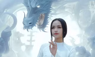 Hoa hậu Ngọc Châu đẹp huyền ảo trong loạt ảnh thiết kế cùng linh vật năm Giáp Thìn