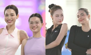 Hoa hậu Đỗ Thị Hà, Á hậu Ngọc Hằng thi đấu hết mình tại Giải Vô địch Pickleball