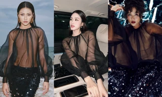 Hoa hậu Đỗ Thị Hà, H’Hen Niê và Xuân Hạnh "đụng hàng" thiết kế xuyên thấu