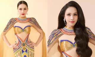 Á hậu Ngọc Hằng mặc váy dạ hội nặng 20kg trong Chung kết Miss Intercontinental 2023