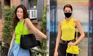 Học Hoa hậu Khánh Vân cách phối đồ street style với tông màu nổi bật khi xuống phố