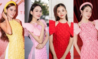 Mẫu áo dài được yêu thích nhất Tết Giáp Thìn: Có tới hơn 10 người đẹp "đụng hàng"
