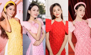 Mẫu áo dài được yêu thích nhất Tết Giáp Thìn: Có tới hơn 10 người đẹp "đụng hàng"