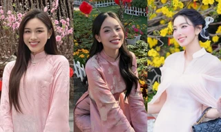 Dàn Hoa hậu Việt tung loạt ảnh áo dài xinh lung linh ngày mùng 1 Tết Ất Tỵ