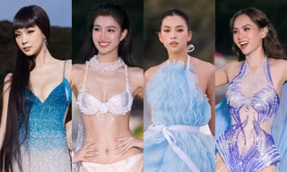 Ngắm dàn hậu Việt trình diễn thời trang, Phương Nhi mặc bikini khoe sắc vóc nuột nà