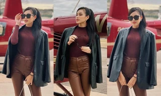 Hoa hậu Đỗ Thị Hà tung bộ ảnh bên máy bay, nhưng không phải là chuyến bay về Việt Nam