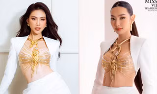 Hoa hậu Thùy Tiên và Quỳnh Hoa đụng hàng thiết kế "nữ thần rắn", ai nổi bật hơn?