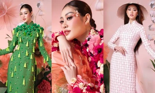 Hoa hậu Khánh Vân dịu dàng trong bộ ảnh áo dài lấy cảm hứng từ thiên nhiên