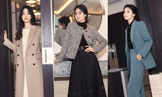 Học ngay Song Hye Kyo cách mix đồ đơn sắc cho mùa Đông vừa "hack dáng" vừa sang chảnh