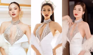 Hoa hậu Thùy Tiên, Đỗ Mỹ Linh và "cô dâu tháng 6" Minh Hằng không hẹn cùng diện mẫu đầm này