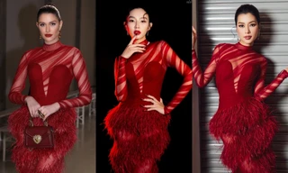 Màn "đụng hàng" bất phân thắng bại giữa Thùy Tiên và hai nàng hậu cao gần 1m80