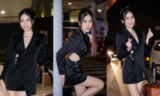 Á hậu Phương Anh khoe chân dài ngút ngàn, lên đường sang Pháp tham dự Paris Fashion Week