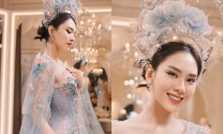 Mai Phương tựa nàng tiên hoa trong thiết kế từng dự định mang đến Miss World