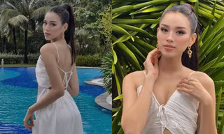 Hoa hậu Đỗ Thị Hà lạ lẫm với tóc đuôi ngựa, diện đồ cut-out khoe khéo lưng ong