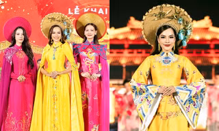 Hoa hậu Lê Hoàng Phương hóa “cô Tấm” xinh đẹp tại Lễ hội Tết Việt 2024