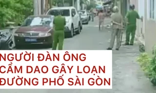 Khống chế người đàn ông dùng dao gây náo loạn đường phố