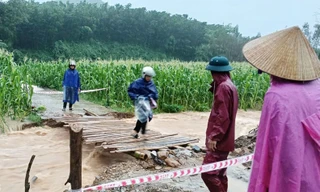 Nơi xảy ra sự việc trẻ bị nước cuốn trôi. (ảnh: N.A)