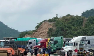 Hiện trường vụ đột tử tại cửa khẩu Tân Thanh -Ảnh: TL